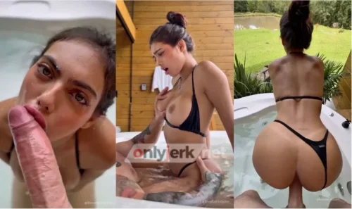Brenda Trindade – Follando en una bañera en el patio trasero