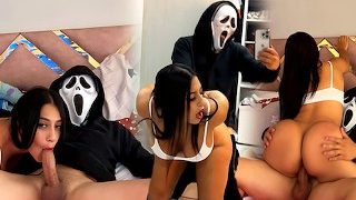 Ghostface está obsesionado conmigo, me folla mucho mientras mi novio está fuera – Thalia And Felipe